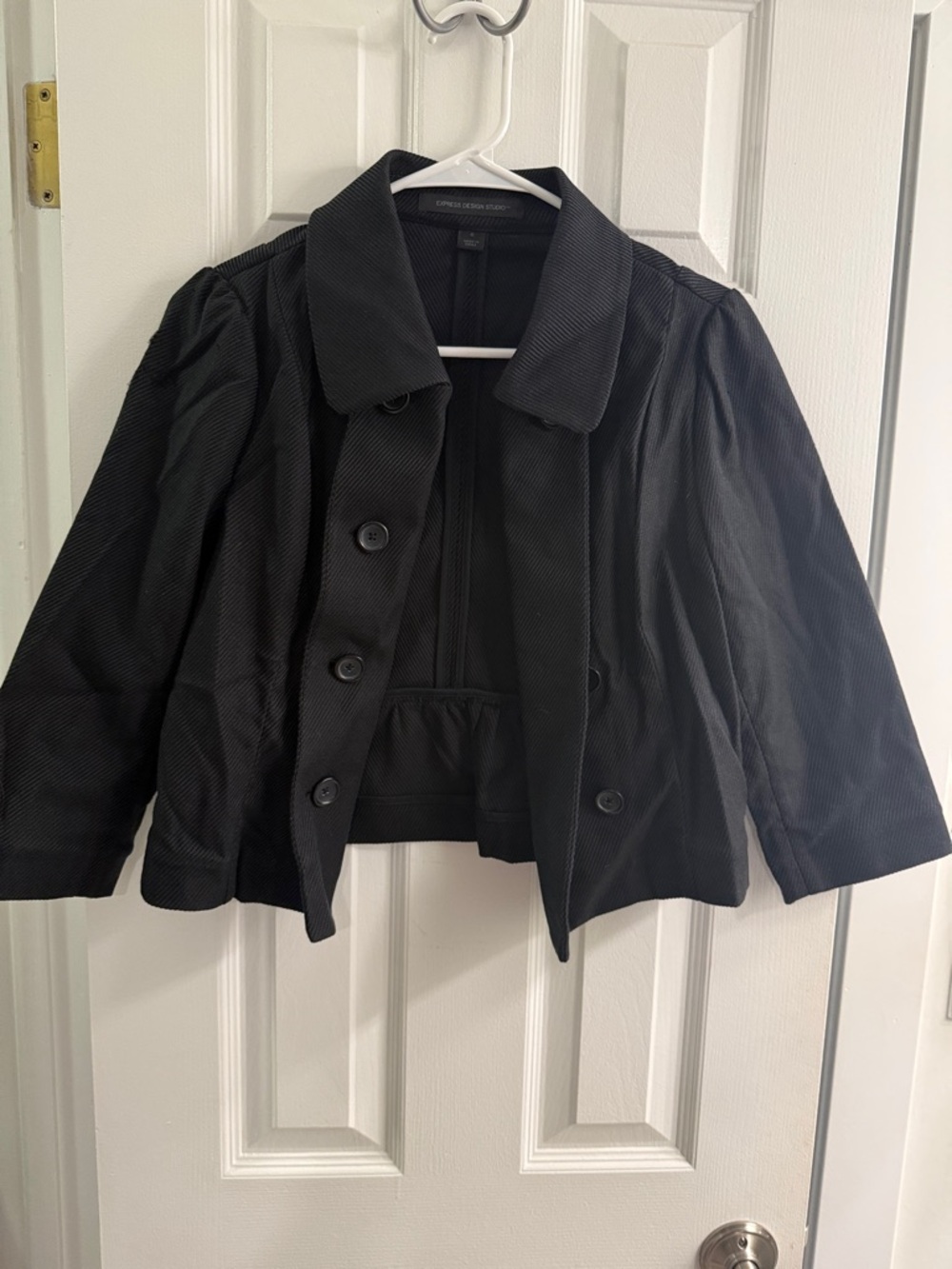 Black Women's Short Peacoat Jacket - Unbranded